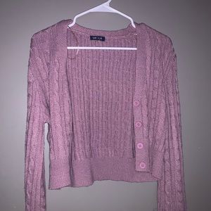 Cropped Purple Cardigan NWOT